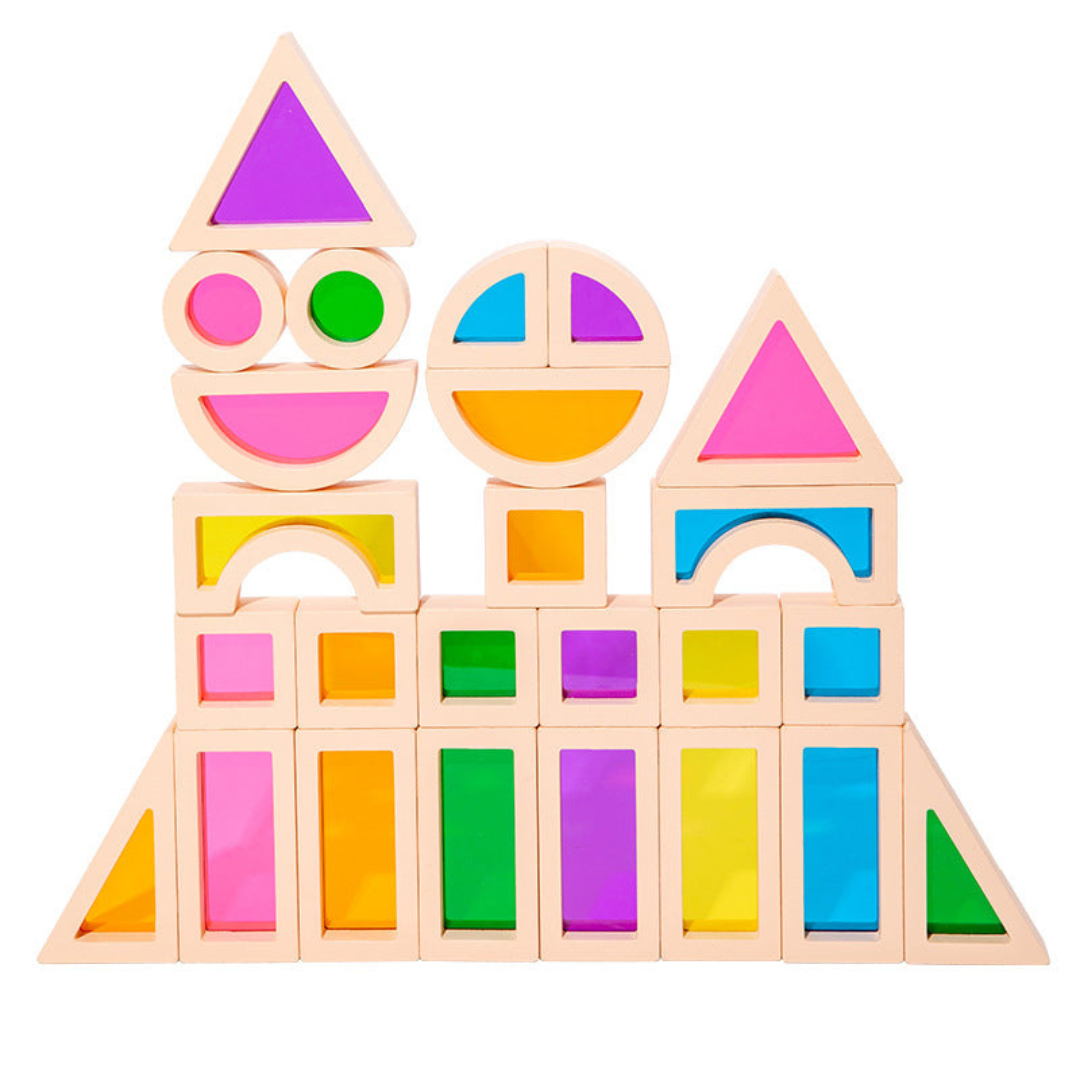 Montessori holzfenster spielsteine