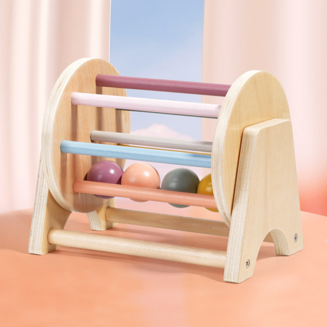 Montessori holz karusell mit bällen für kleinkinder