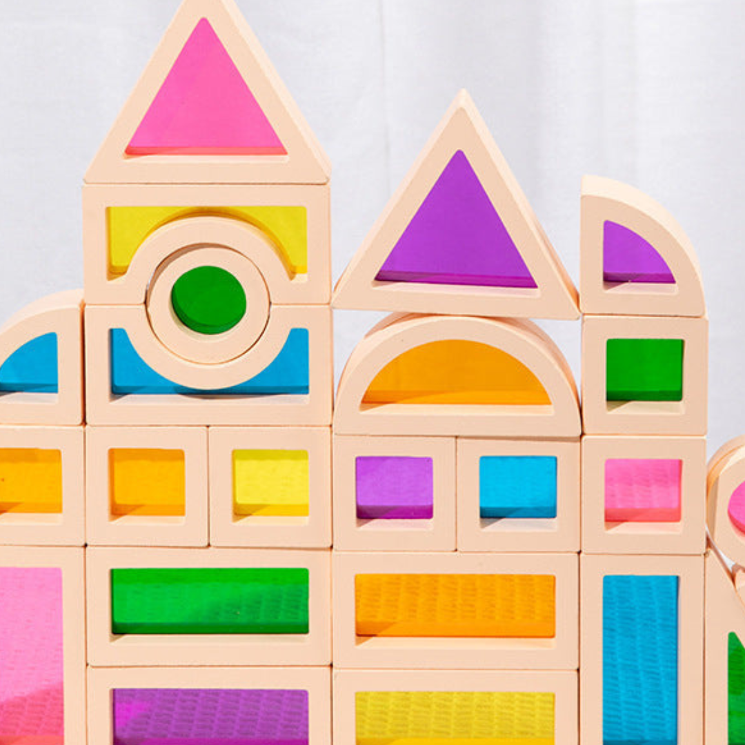 Montessori holzfenster spielsteine
