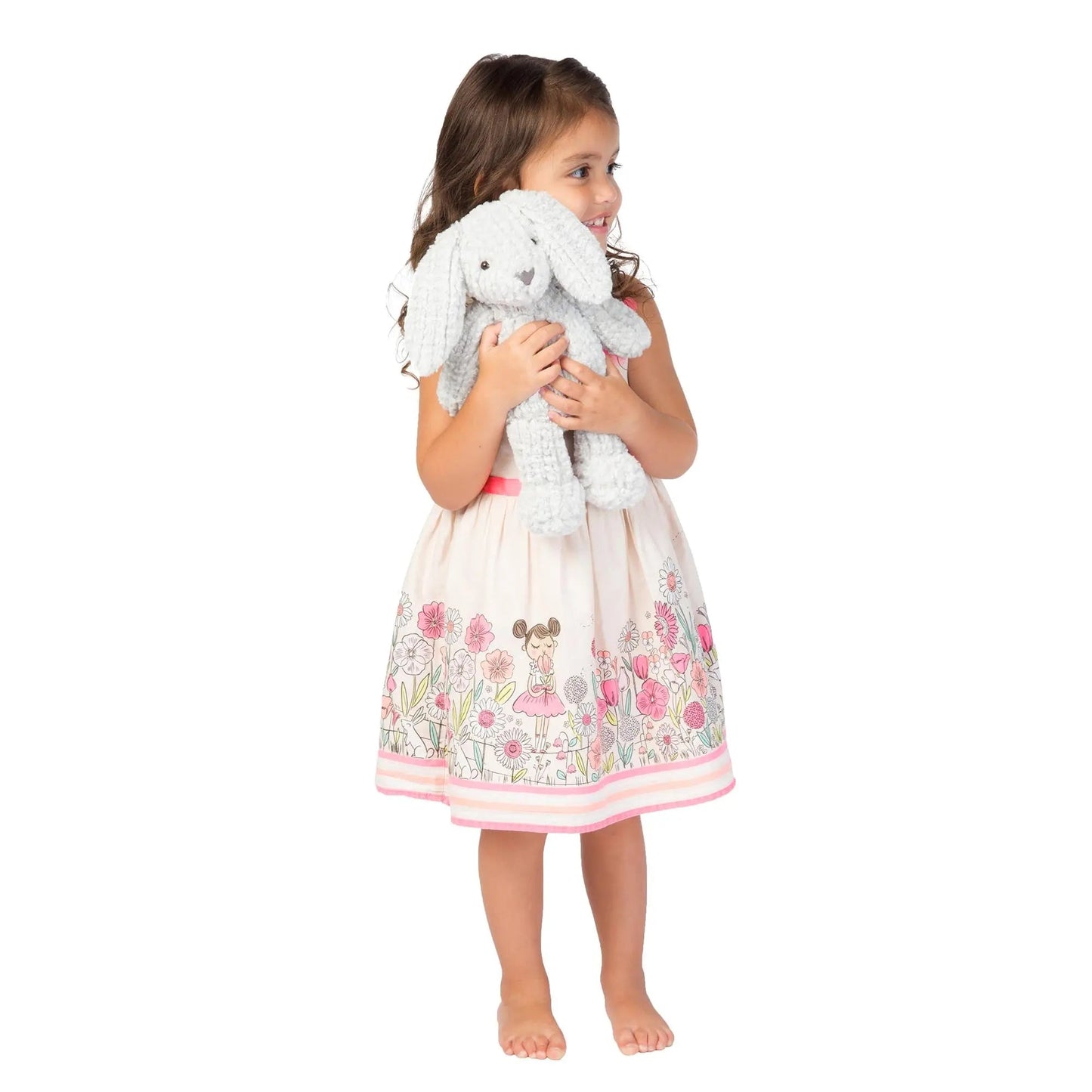 Flauschiger Kuschelhase in Grau