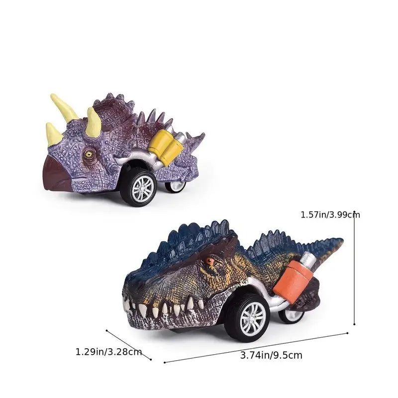 6er-Pack - Jurassic Dinosaurier Rückziehautos, Dinosaurier-Spielzeug