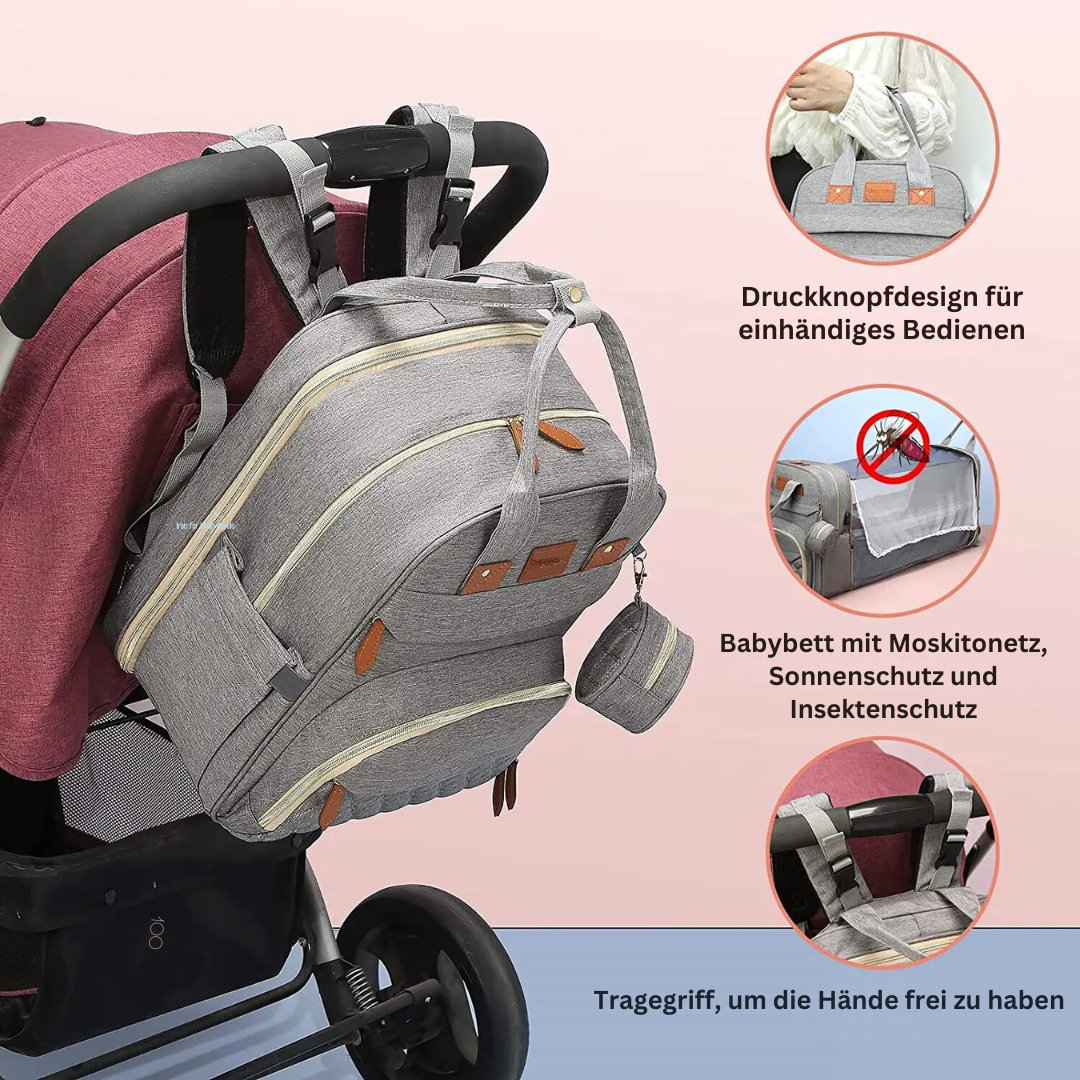 2-in-1 Baby rucksack mit integriertem wickelbett