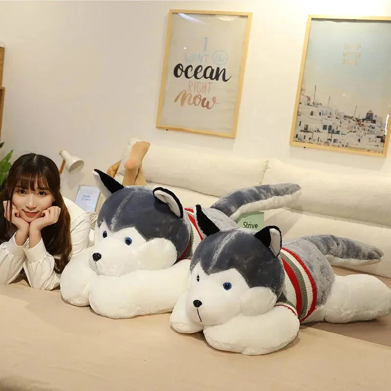 Großer Husky-Plüschtier-Kuschelhund