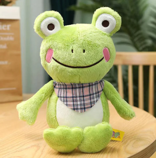 Kawaii smile frog plüschiger freund mit schal