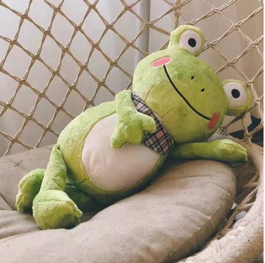 Kawaii smile frog plüschiger freund mit schal