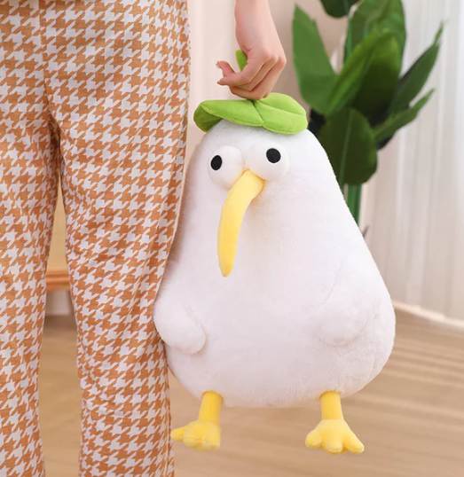 Kiwi bird kuscheltier mit lotusblatt