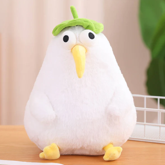 Kiwi bird kuscheltier mit lotusblatt
