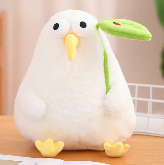 Kiwi bird kuscheltier mit lotusblatt