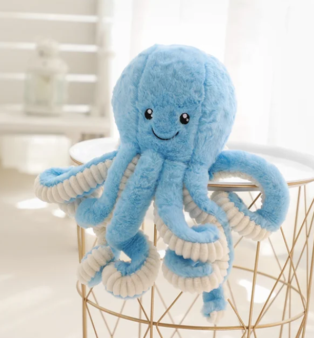 Kuscheliger oktopus in blau