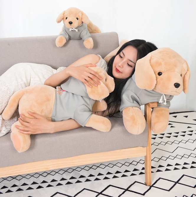 Plüsch-Golden Retriever - Kuscheltier Hund mit Jacke