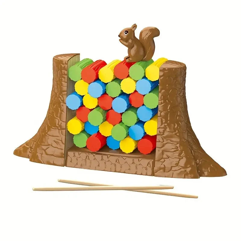 Squirrel stacker - lassen sie das eichhörnchen nicht umkippen - balance-brettspiel