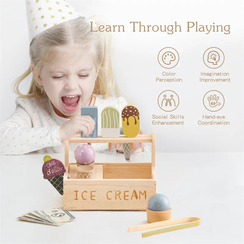Woods - kleine eiscremekünstler - Eiscreme-spielzeugset aus holz
