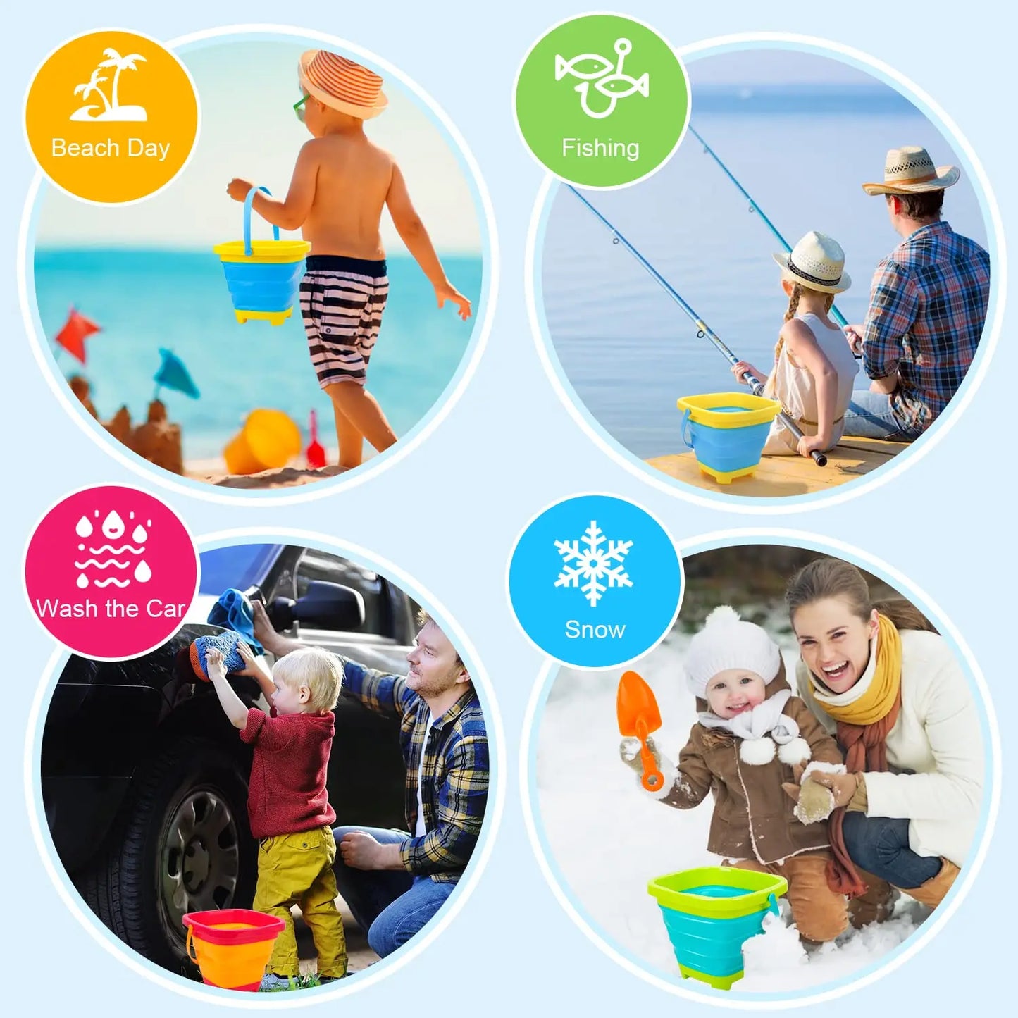 Foldable Bucket - faltbarer urlaubsspaß - faltbarer eimer