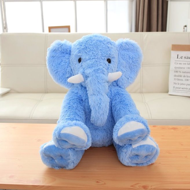 Flauschige Elefantenfamilie – Blau