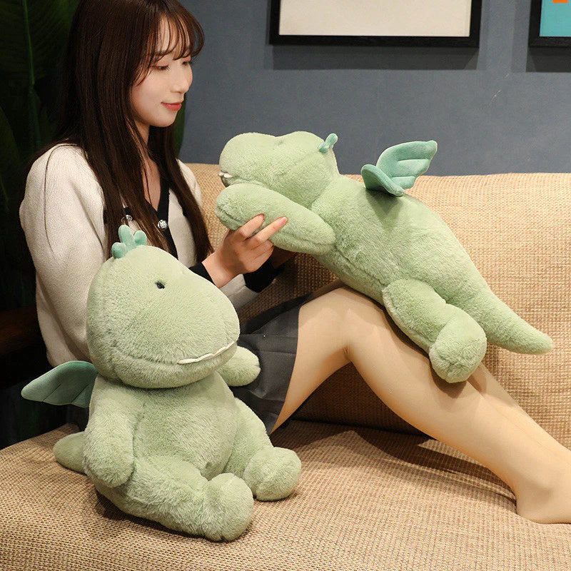 Bezaubernder Grüner Kawaii-Dino Kuscheltier