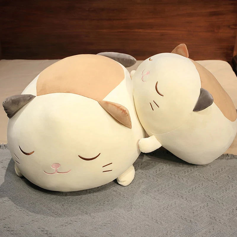 Riesiger Kawaii Karamell-Katzen Plüsch: Umarmbar & Süß!