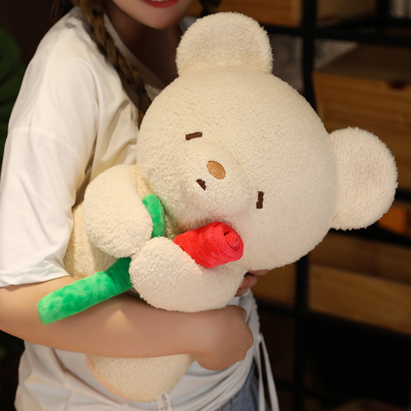 Kawaii – Flauschige Blumenplüsch Freunde in Weiß