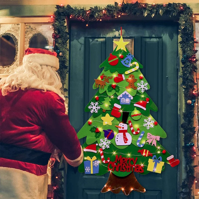 Montessori Filz Weihnachtsbaum mit Lichterkette