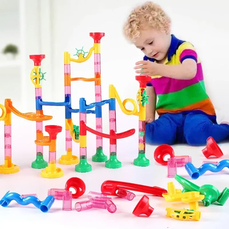 Baustein-kugelbahn-säulen-spielset