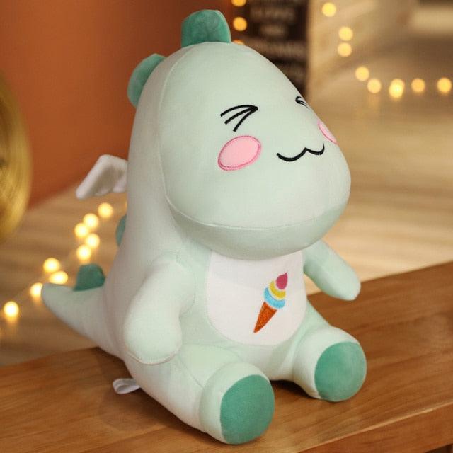 Super Kawaii Ice Cream Dino Plushies Green Stuffed Animals - Plushie Depot