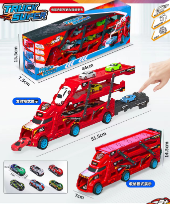 Feuerwehrauto-Spielzeug - Ausziehbar, faltbar, 8 Autos, für Jungen und Mädchen