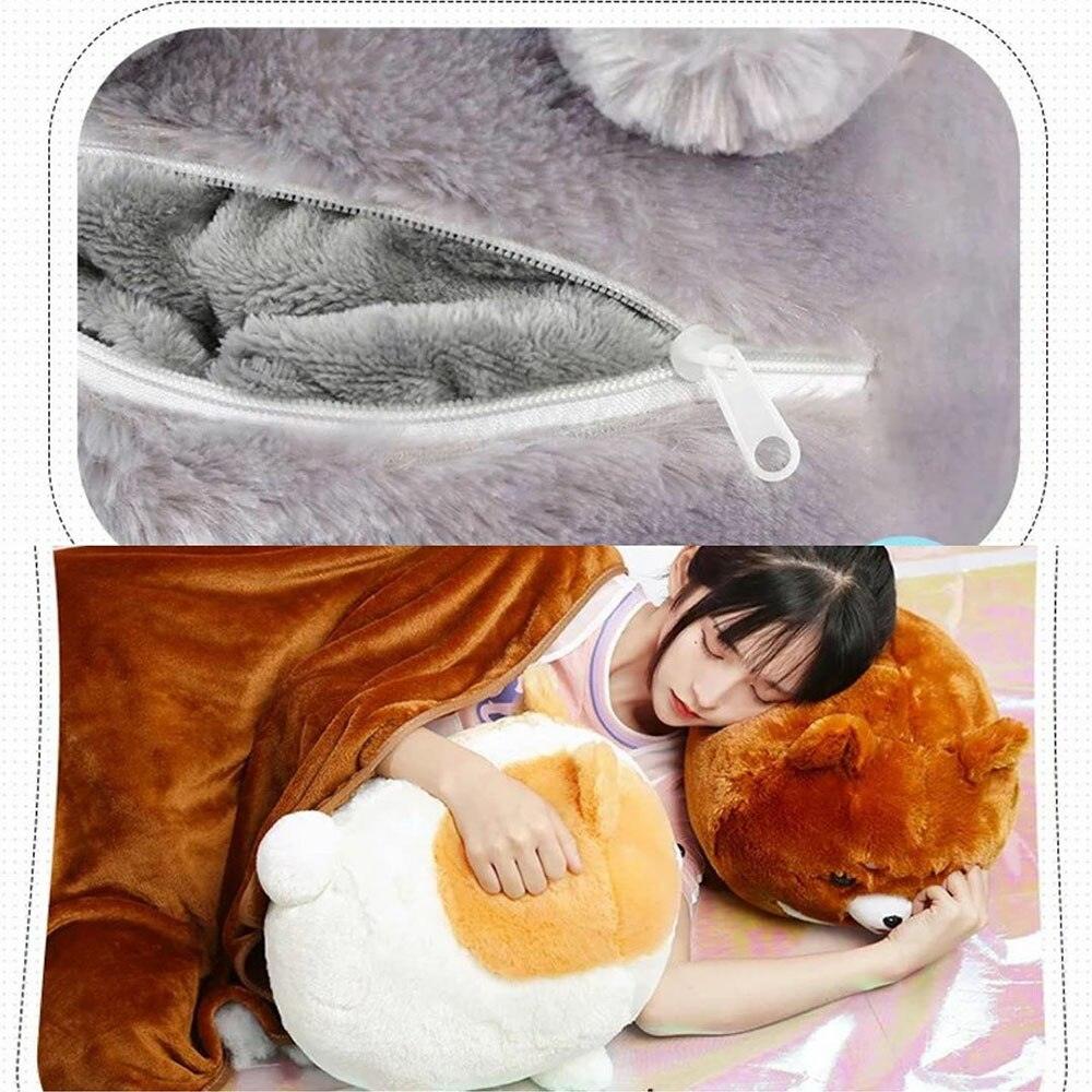 Niedliches Corgi Kawaii Plüschtier-Kissen mit Decke, ideal für Geschenke