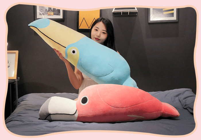 Plüsch Papagei Flamingo Tukan Kissen Spielzeug