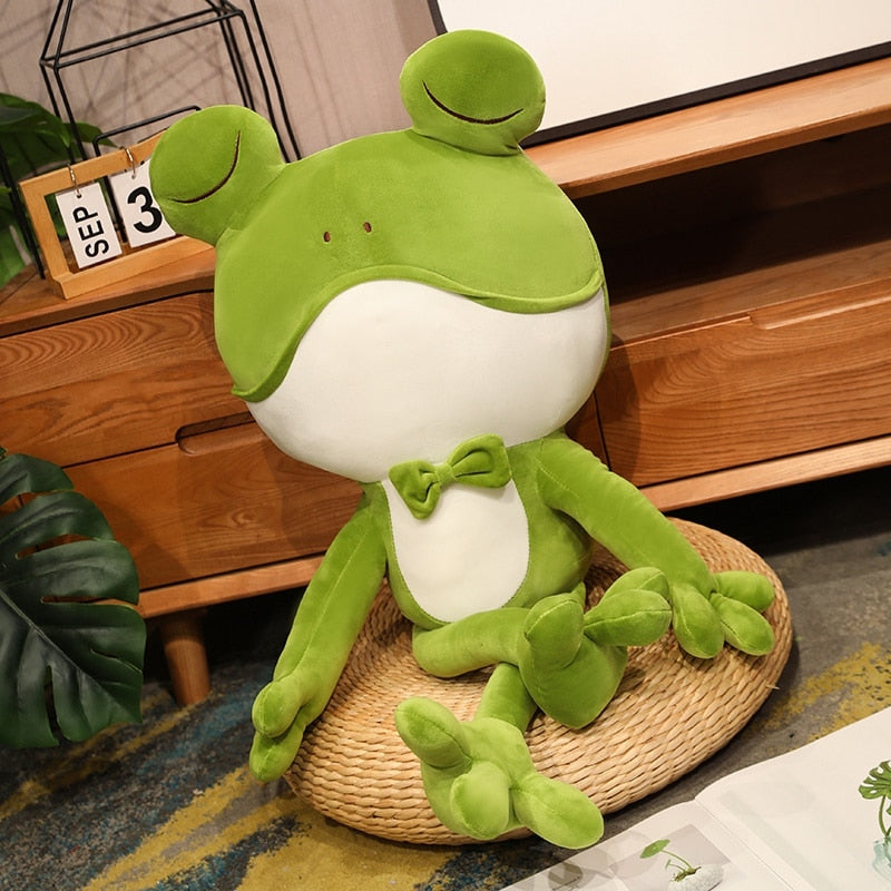 Schläfriger grüner Frosch Plüschtier