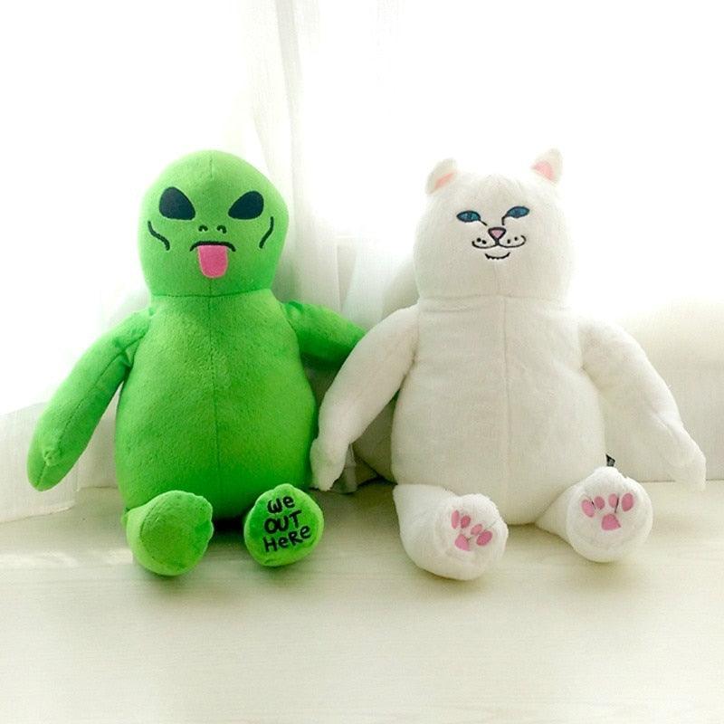17,5" Kawaii Mittelfinger Katze und Alien Plüschtier Puppen