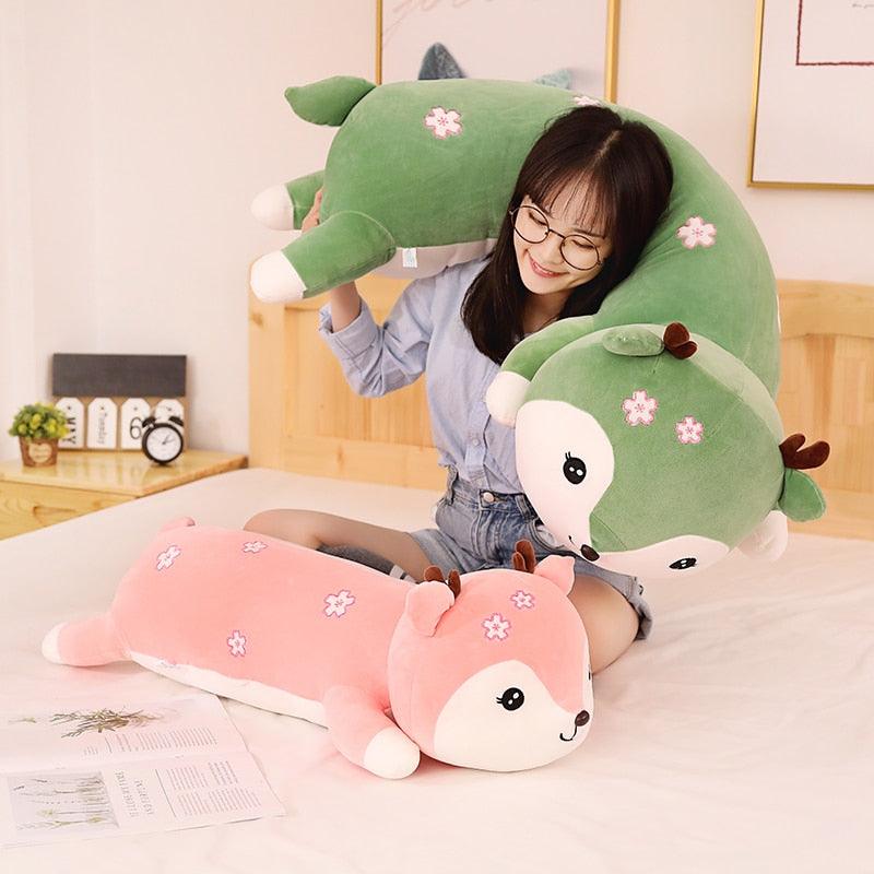 31.5" - 39" Riesiges weiches Kawaii liegendes Reh ausgestopftes liebliches Tier Plüschtier