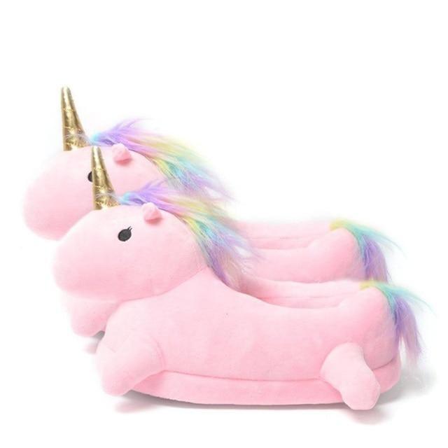 Plüsch Einhorn Hausschuhe