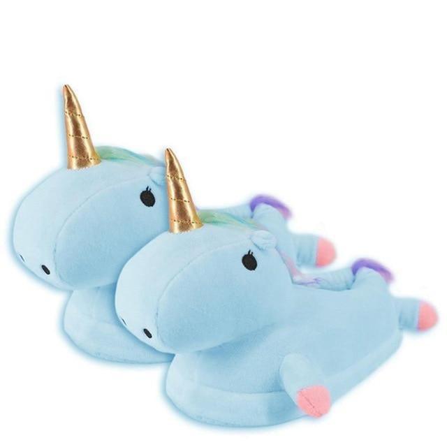 Plüsch Einhorn Hausschuhe