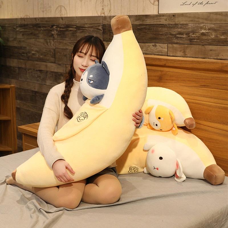 Lovely Fruit Banane mit Tier Plüsch Kissen Plüschtiere