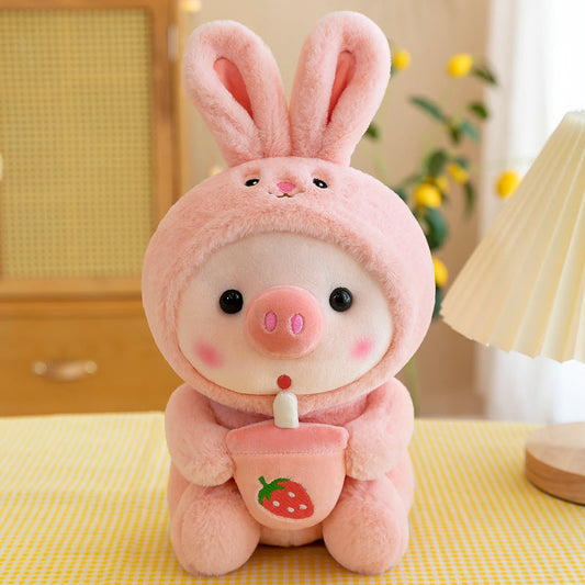Lily - Erdbeerhase Boba Schwein Plüschfigur
