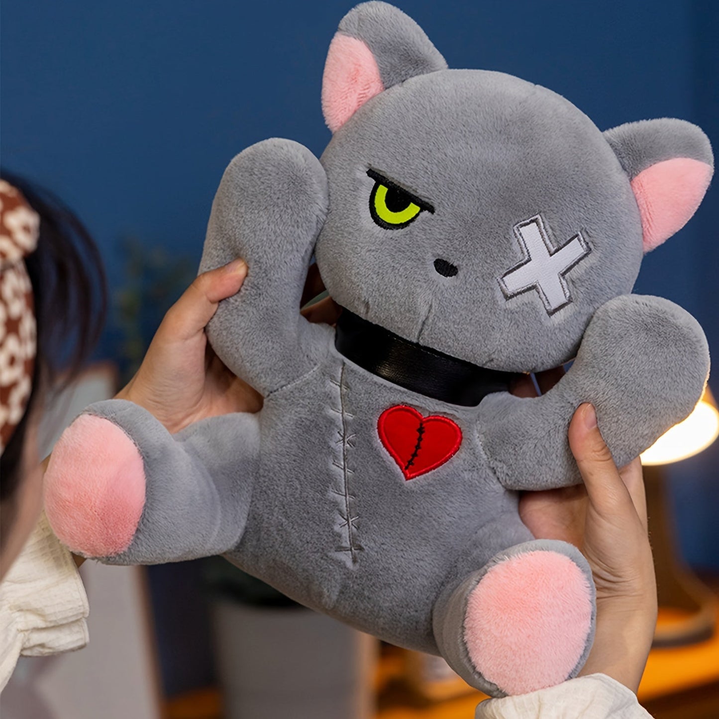 Gruselige Halloween-Katze Plüsch