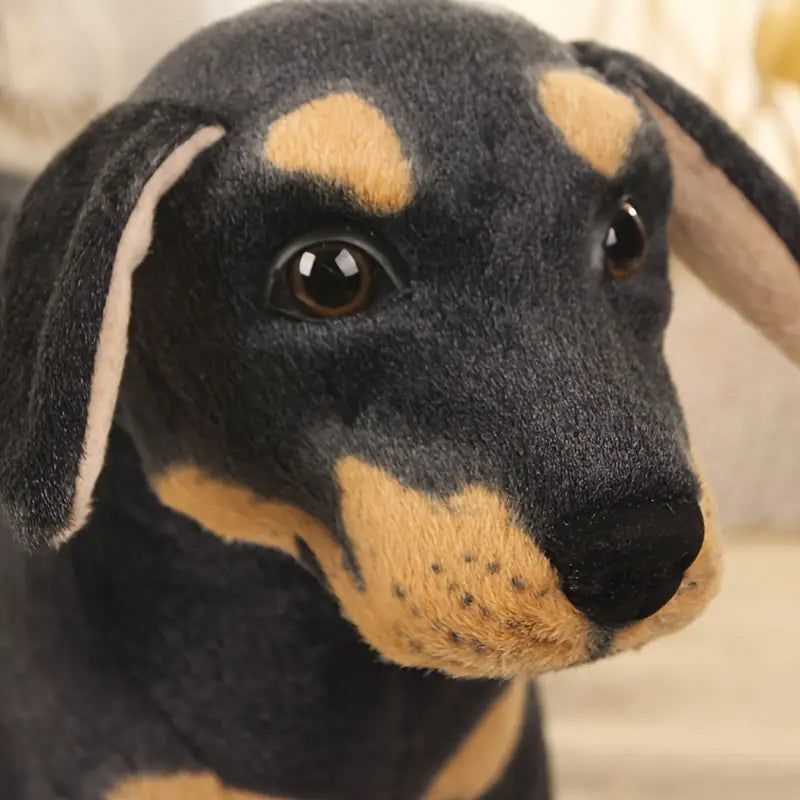 Simulations Schwarzer Hund Plüschtier