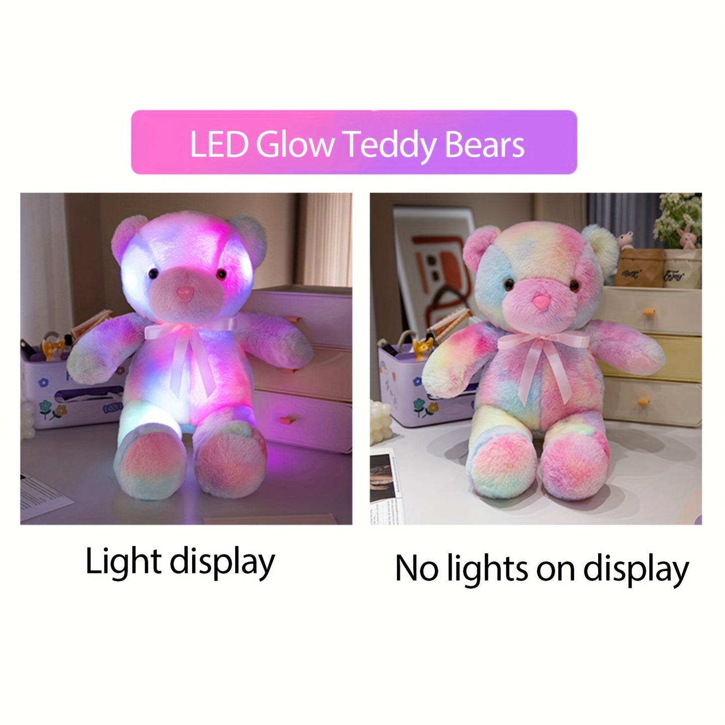 GlowBear – Leuchtender Plüsch-Teddybär, Multicolor