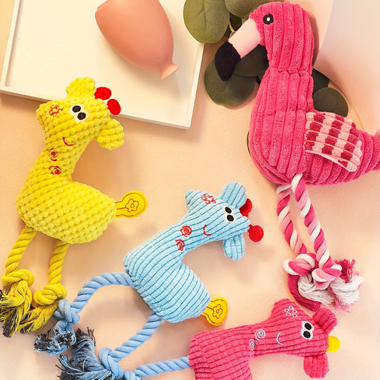 Flamingo Plüschspielzeug mit Seil