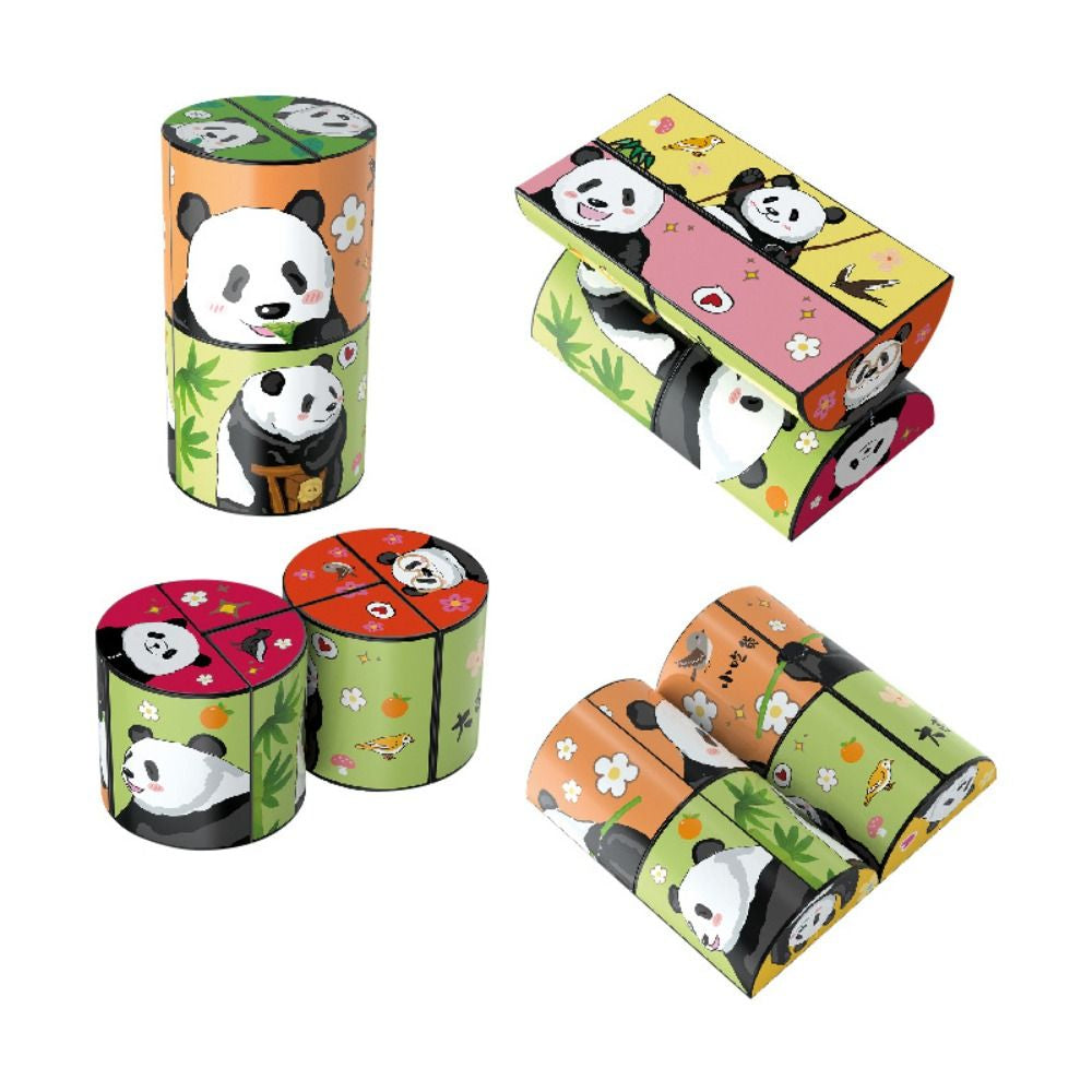 Panda puzzle - pädagogische unterhaltung - rätselwürfel