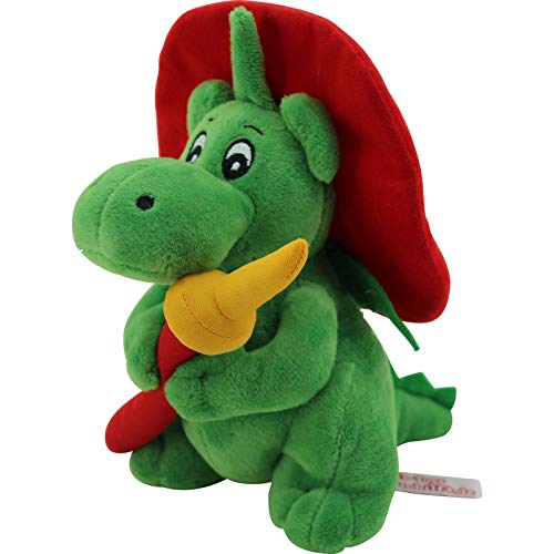 sweety toys 11025 drache xl grisu 20 cm mit feuerwehrschlauch feuerwehr maskottchen plüsch ca. 20 cm