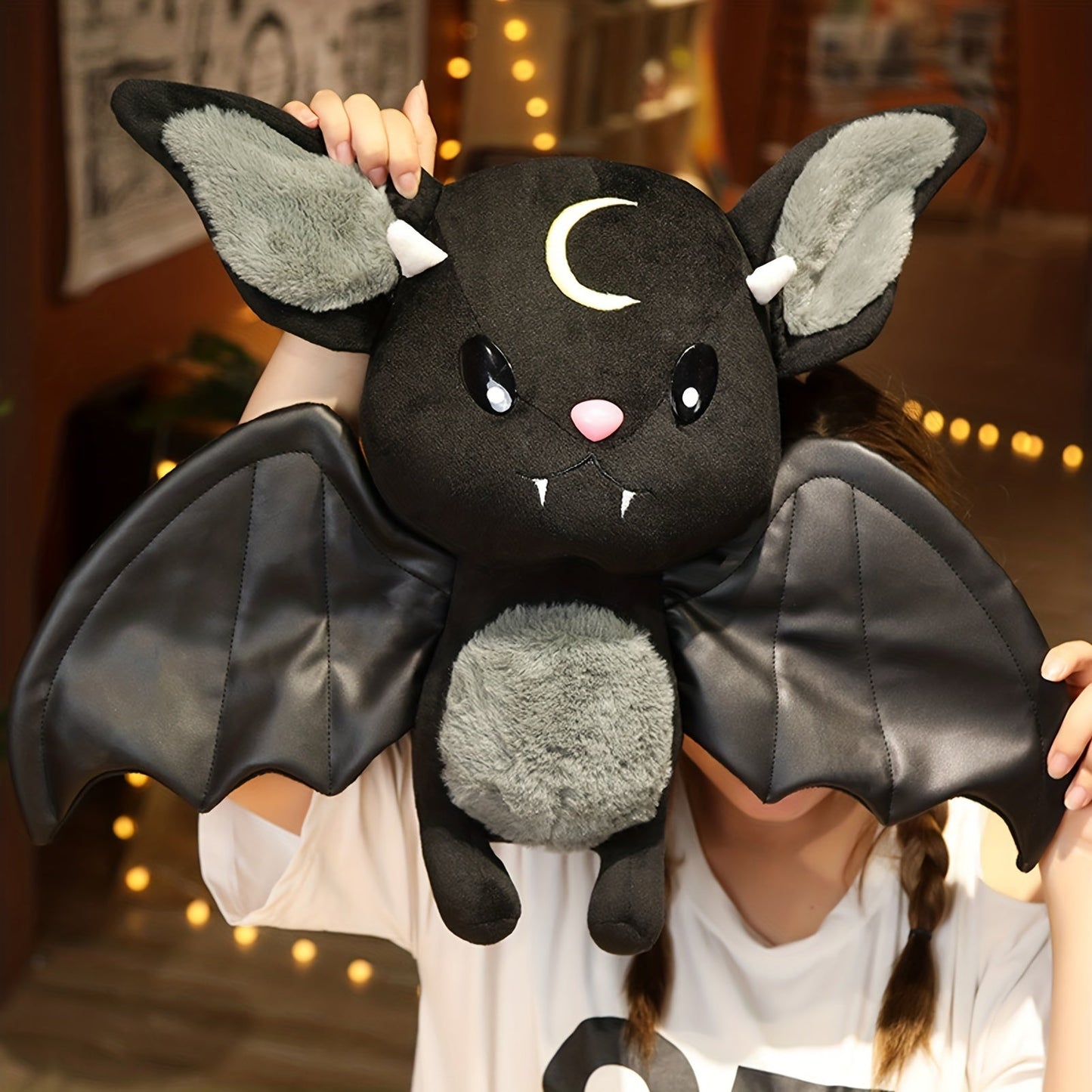 Süßes Schwarzes Fledermaus-Plüschtier – Dunkles Monster