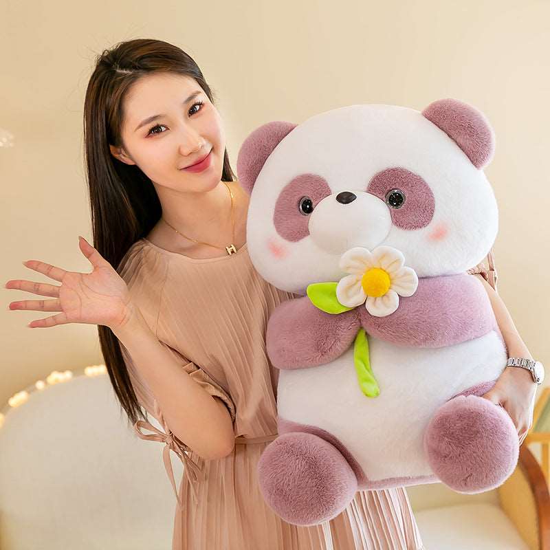 Blumenliebender Panda Plüschtier