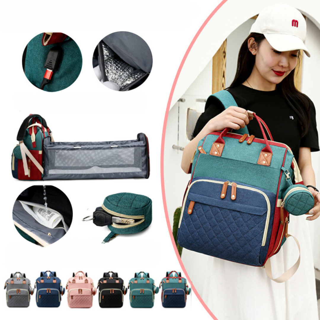 Multifunktionaler baby-wickelrucksack mit schlafplatz