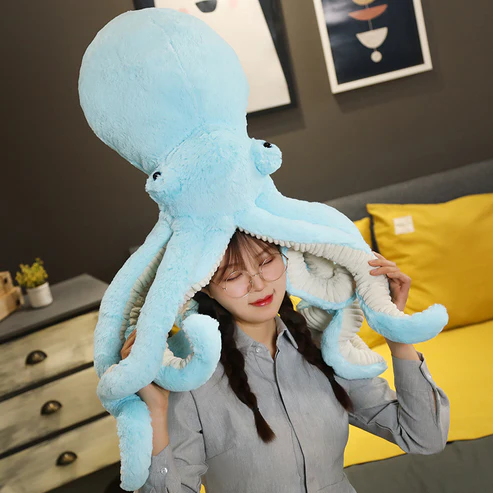 Großer Oktopus-Plüsch - Schwarzes Kuscheltier