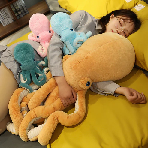 Großer Oktopus-Plüsch - Schwarzes Kuscheltier