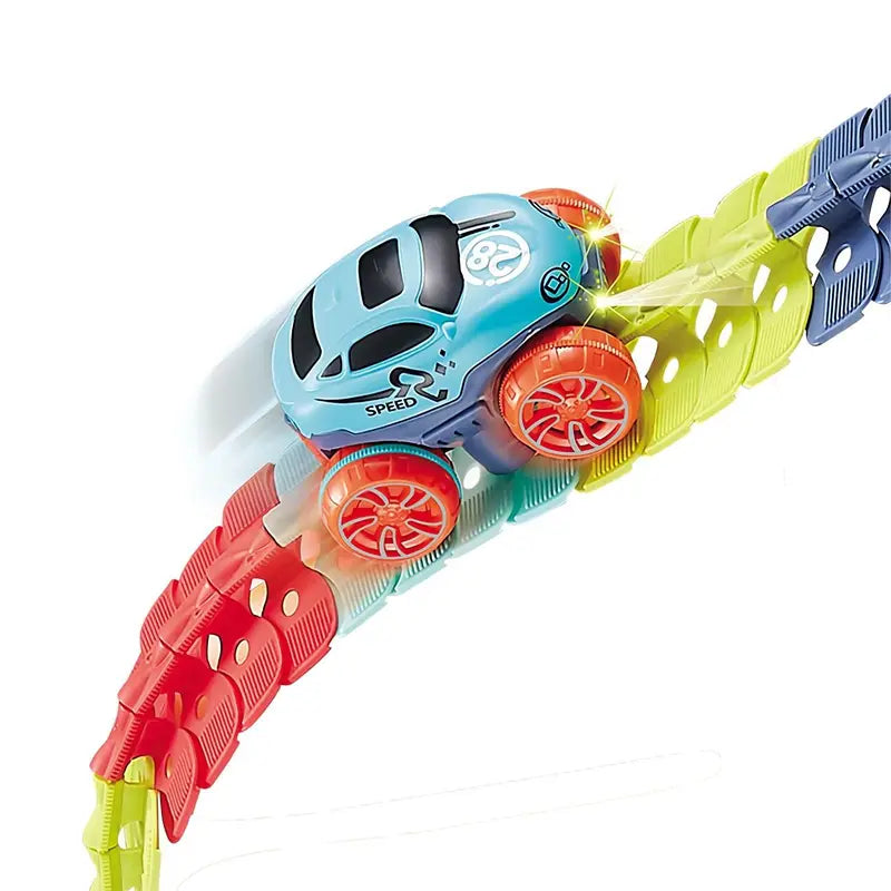 LED-Rennauto-Set - Flexible Rennstrecke für Jungen