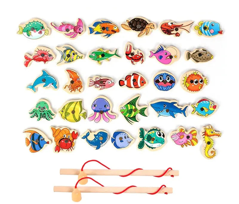 Montessori holz magnetische angel-spielzeuge