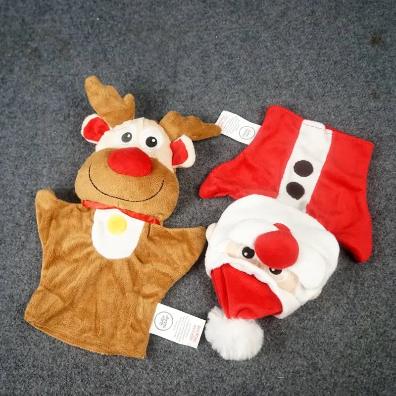 Weihnachtsmann & Elch Handpuppe - Süßes Interaktives Spielzeug