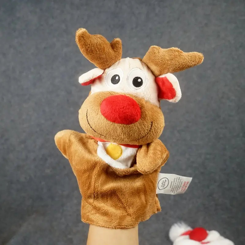 Weihnachtsmann & Elch Handpuppe - Süßes Interaktives Spielzeug
