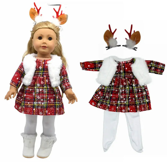 Weihnachts-Puppenkleidung für 18-Zoll-Puppen